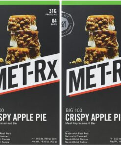MET-Rx Big 100 Protein Bar, Meal Replacement, 30G Protein, Gluten Free, Crispy Apple Pie, 3.52 oz. ea, 8 Count (Packaging May Vary) 21 71xhYkAM S