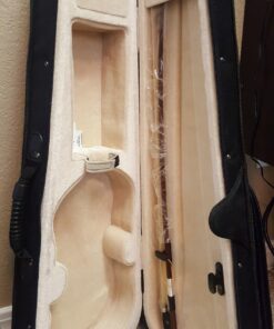 Cecilio CVN-300 Solidwood Ebony Fitted Violin with D'Addario Prelude Strings, Size 1/2 30 71xhnl51xBL 1