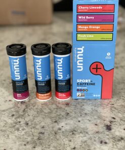 Nuun Sport + Caffeine Electrolyte Tablets for Proactive Hydration, Mixed Flavor Box, 4 Pack (40 Servings) Mixed flavors 10 Count (Pack of 4) 19 71xialch8AL