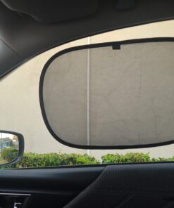 Enovoe Car Window Shades for Baby (21"x14") - 4 Pack - Sun Shade Blocker, Cling Window Cover - Glare Shield and UV Rays Protection for Your Child - Side Window Screens for SUV- Mesh Car Window Shade Black 42 71xjkmqhaRL