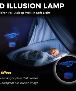 Alternative view of Smalody Night Lights 3D Optical Illusion Multi-Colored Change Touch Controlled Desk Lamp Battleship Bedside Lamp Christmas Gifts and Birthday Gifts