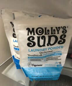 Molly's Suds Original Laundry Detergent Powder | Natural Laundry Detergent Powder for Sensitive Skin | Earth-Derived Ingredients, Stain Fighting | 70 Loads (Peppermint) Peppermint 2.93 Pound (Pack of 1) 25 71xkXr9P9vL