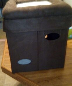 MidWest Homes for Pets 137-BR 'The Original' Curious Cat Cube, Cat House / Cat Condo in Brown Faux Suede & Synthetic Sheepskin Brown Single Story 58 71xm2lyZRRL 3
