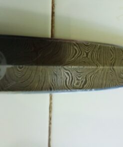 Wolfklinge Damascus Steel Bowie Knife for Outdoor Enthusiasts - Full Tang Micarta Handle, Flat Edge Blade, Leather Sheath DCX17-57 53 71xmM2ZfR1L
