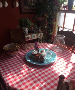 LinenTablecloth 70-Inch Round Polyester Tablecloth Red & White Checker 70" 9 71xmvEOFpZL