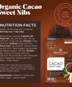 Navitas Organics Cacao Sweet Nibs, 4oz. Bag, 28 Servings — Organic, Non-GMO, Gluten-Free 12 71xoJv8o7GL