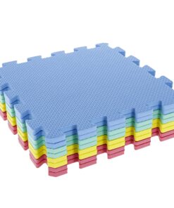 Foam Floor Mats - Interlocking EVA Foam Padding for Home Gym - Non-Toxic 8-Piece Play Mat Set for Toddlers, Babies, and Kids by Stalwart (Multicolor) 24 71xotAyh2EL