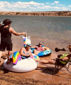 GoFloats Giant Inflatable Pool Floats - Choose Unicorn, Dragon, Flamingo, Swan, or Bull - Includes Drink Float 50 71xp S QIL