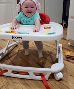 Joovy Spoon Baby Walker & Activity Center Featuring Three Adjustable Heights, Tough Luggage Grade Seat Material, and 30 lb Weight Capacity - JPMA Safety Certified (Red) Red 30 71xpFxIwShL