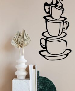 Coffee Cup Double Sided Visual Removable Wall Vinyl Sticker Decals Decor Art Bedroom Design Mural Black 15'' X 8'' 16 71xpUZtnwUL