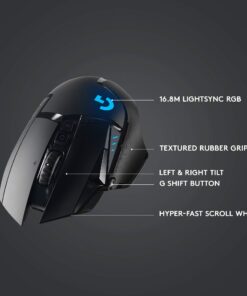 Logitech G502 Lightspeed Wireless Gaming Mouse with Hero 25K Sensor, PowerPlay Compatible, Tunable Weights and Lightsync RGB - Black 42 71xq8b S9tL
