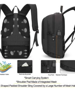 Tzowla Travel Laptop Backpack Water Resistant Anti-Theft Bag with USB Charging Port and Lock 15.6 Inch Computer Business Backpacks for Women Men Work College Gift,Casual Daypack 15.6inch A-black 39 71xqaP1HyiL