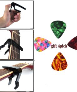 Guitar Capo for Acoustic Electric Guitar and Ukulele Aluminium alloy Capo Black Cpao 15 71xrDtPWluL