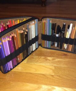 Speedball Art Products Genuine Leather Storage Case for Pencils, Makers, Pens and Art Supplies Antique Brown 120 Pencil Capacity 66 71xsCdugemL