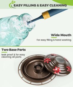 BOLITE 18001 Hummingbird Feeder, Glass Wild Hummingbird Feeders for Outdoors, Retro Edison Bulb Bottle, 25 Ounces, Green, Xmas Gifts for Bird Lovers Retro Bulb 30 71xse0xDfL