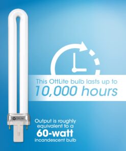 OttLite 13W Replacement Tube Light Bulb with Electronic Ballast Bulb - Compact Fluorescent Light Replacement - Bright Natural Daylight for Bedroom & Living Room - Low Heat & Glare Type E Light Bulb 18 71xuYo9lJKL