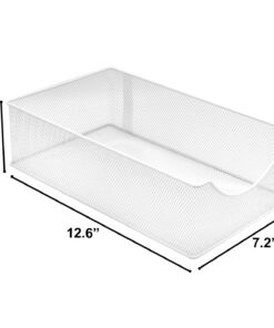 Sorbus 2 Tier Under Sink Bathroom Organizers and Storage, Strong Steel Mesh Sliding Drawers for Enhanced Bathroom Storage Ideal Bathroom Organization and Storage & Under Kitchen Sink Organizer (White) White 27 71xwZ uFANL 2