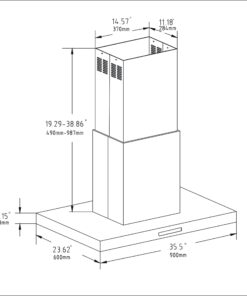 CAVALIERE 36" Island Mounted Stainless Steel Kitchen Range Hood 442 CFM 19 71xx84uuoYL