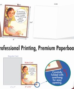The Best Card Company - 10 Blank Funny Greeting Cards for Women (4 x 5.12 Inch) - Boxed All Occasion Assortment - Retro Toasts M6619OCB 9 71xyH3NdvXL