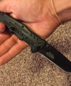 MTECH USA Tactical Folding Knife With 440 Stainless Tanto Blade,Black Black 49 71xykWliAL