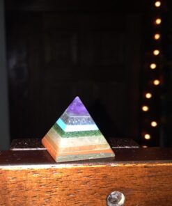CHAKRA PYRAMID STONE w/ 7 Chakra Stones ~ Red Jasper, Aventurine, Golden Quartz, Amethyst ~ 30-40mm Size by Shambala Shop 33 71xzkXCevVL