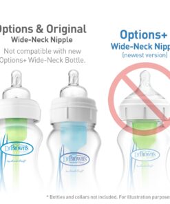 Dr. Brown's Original Wide-Neck Nipple, Level 2 (3m+), 6-Pack 15 71y 8yg6hFL