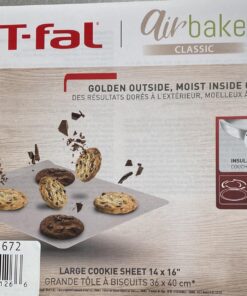 T-fal AirBake Natural Aluminum Cookie Sheet, 14" x 16", Silver 25 71y LGppU5L