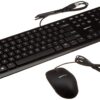 Amazon Basics USB Wired Computer Keyboard (QWERTY) and Mouse Bundle Pack, black Single 1-Pack