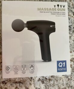 RENPHO Lite Massage Gun with Heat, Mini Massage Gun Deep Tissue, Type C Charging Portable Body Deep Tissue Massager Gun, Quiet Percussion Muscle Massage Gun, Gift for Mom-FSA and HSA Eligible Grey 45 71y jPprcHL