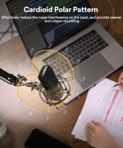 USB Microphone, MAONO 192KHZ/24Bit Plug & Play PC Computer Podcast Condenser Cardioid Metal Mic Kit with Professional Sound Chipset for Recording, Gaming, Singing, YouTube (AU-A04) Black 34 71y sZKnL