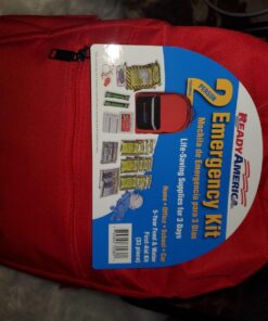 Ready America 70280 72 Hour Emergency Kit, 2-Person, 3-Day Backpack, Includes First Aid Kit, Survival Blanket, Portable Preparedness Go-Bag for Camping, Car, Earthquake, Travel, Hiking, and Hunting, Red 2 Person 28 71y to7tOyL
