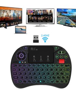 Mini Keyboard,Rii X8 Portable 2.4GHz Mini Wireless Keyboard Controller with Touchpad Mouse Combo,8 Colors RGB Backlit,Rechargeable Li-ion Battery for Google Android TV Box, PS3, PC, Pad,Nvidia Shield 29 71y0QPQuImL