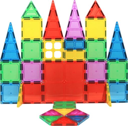 Magnet Build 32-Piece Extra Strong Magnetic Tiles Set - Magnets for Kids, 3D Tile Assorted Shapes & Colors, STEM Learning Toys for Ages 3+, Ideal Gift for Creative & Educational Play, Building Blocks 32 pc.