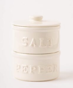 Alternative view of Mud Pie Salt & Pepper Cellar, Off-White, 6" X 3.5" dia