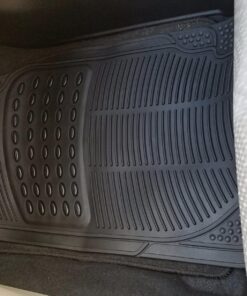 BDK M783 DuraChannel Heavy Duty Rubber Car Floor Mats Liner for Auto - All Weather 3 Piece Set Front & Rear, Fits Car Truck SUV Van, Universal Trim to Fit Black 53 71y1aFrQspL