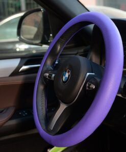 Steering Wheel Cover Auto Car Silicone Great Grip Anti-Slip Steering Cover Diameter 36-38cm/14-15inch (Purple) Purple 31 71y1w4HfaiL