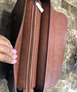 ECOSUSI Women's Briefcase Vegan Leather Laptop Bag for Work Shoulder Computer Satchel Bag with Detachable Bow 14 inch Coffee 56 71y4Ky9X2NL