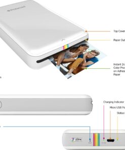 Alternative view of Zink Polaroid ZIP Wireless Mobile Photo Mini Printer (White) Compatible w/ iOS & Android, NFC & Bluetooth Devices