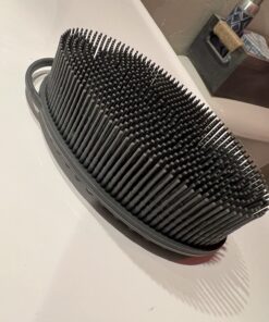 Avilana Silicone Body Scrubber, Gentle exfoliating Body Scrubber That's Easy to Clean, Lathers Well, Long Lasting, and More Hygienic Than Traditional Shower Loofah (Style 1-Gray) Style 1-gray 33 71y4ZVHv1EL