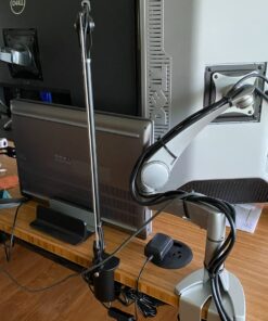 OMOTON [Updated Dock Version Vertical Laptop Stand, Double Desktop Stand Holder with Adjustable Dock (Up to 17.3 inch), Fits All MacBook/Surface/Samsung/HP/Dell/Chrome Book (Black) Black 40 71y4duPCNL