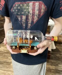 LEGO Ideas Ship in a Bottle 92177 Expert Building Kit, Snap Together Model Ship, Collectible Display Set and Toy for Adults (962 Pieces),Multicolor 52 71y5WdLIwcL