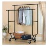Rackaphile Collapsible Adjustable Double Rail Rolling Clothing Garment Drying Rack, Chrome Finish 40 71y5dLlarbL