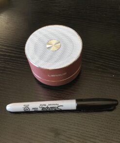 LENRUE A2 Portable Wireless Bluetooth Speaker with Lights and Lanyard,5W Mini Small Metal Speakers Bluetooth 5.0/Aux-in for iPhone Android Home Outdoor, Birthday for Women/Girls Rose Gold 37 71y6 rIRmaL