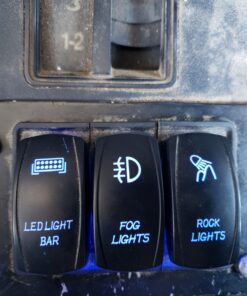 MicTuning LS081602JL, Backlit Fog Lights Rocker Switch Kit, On/Off LED Light, 20A 12V Toggle, Blue 24 71y6NONuePL