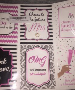 Pixelverse Design Bachelorette Wine Bottle Labels - 4" x 5" (6 pack) Bridal Shower Party Favors Gifts Bridesmaids Engagement Wedding Decorations Bride Maid of Honor Reception 28 71y6cvl12L