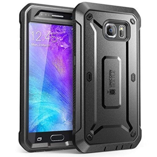 SUPCASE Unicorn Beetle PRO Series Designed for Galaxy S6 Case, with Built-in Screen Protector Full-body Rugged Holster Case for Galaxy S6 (2015 Release) (Black/Black) Samsung Galaxy S6 Black/Black Standard Packaging