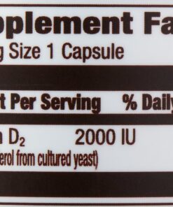 Amazon Elements Vitamin D2 2000 IU, Vegan, 65 Capsules, Supports Strong Bones and Immune Health, 2 month supply (Packaging may vary) 19 71y78f34L8L