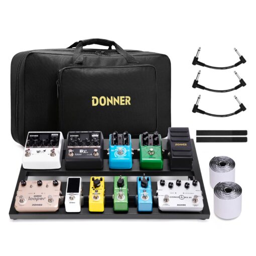 Donner Guitar Pedal Board Case DB-3 Aluminium Pedalboard 20'' x 11.4'' x 4'’ with Bag 20" x 11.4" x 4"