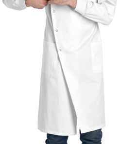 Dr. James Professional Lab Coat Howie Style Classic Fit Mandarin Collar Cuffed Sleeves Unisex White 43 Inch Length Large 11 71y84bjr6kL