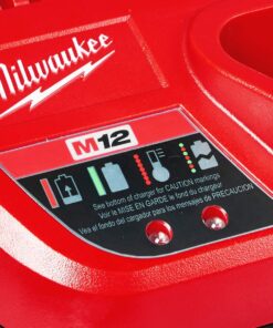 Milwaukee Genuine OEM 48-59-2401 M12 Lithium Ion 12 Volt Battery Charger w/LED Indicating, Red 23 71y8ajVIrYL